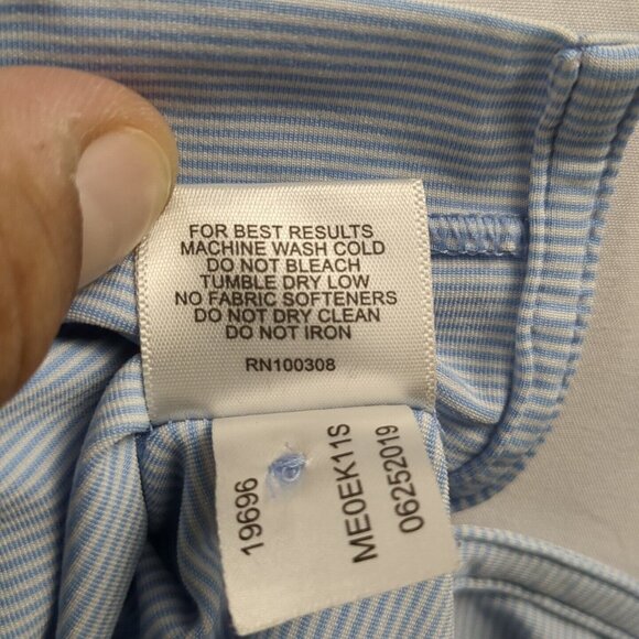 Peter Millar Summer Comfort Short Sleeve X-Large Polo Shirt Blue Performance Men - Picture 10 of 13